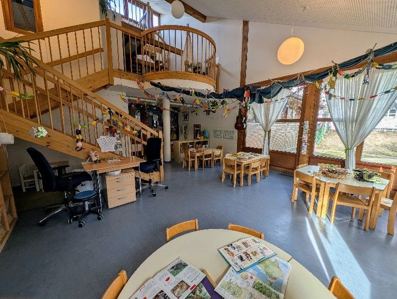 innere Gruppenraum-Ansicht mit allen drei Etagen